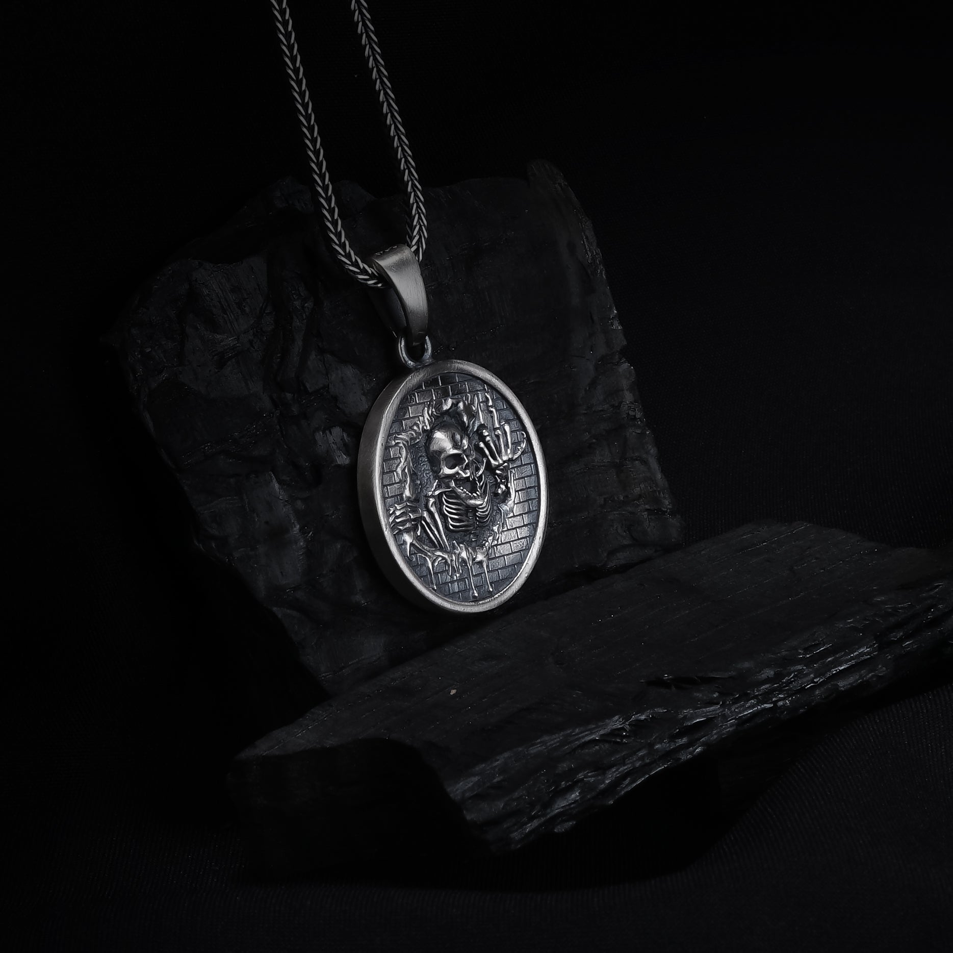 Skeleton Pendant Wall Gothic Necklace