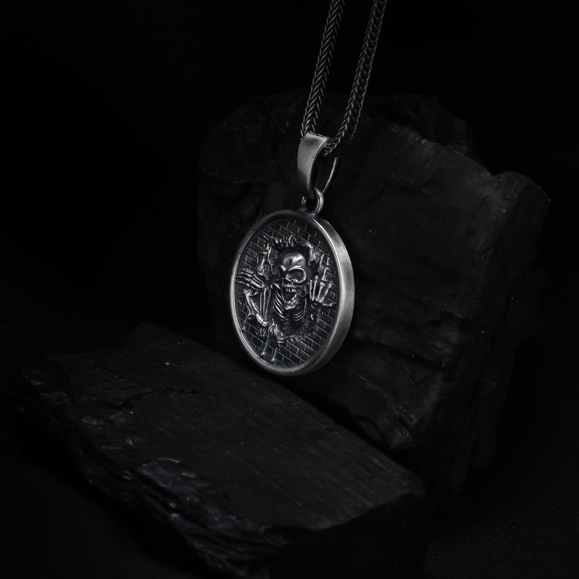 Skeleton Pendant Wall Gothic Necklace