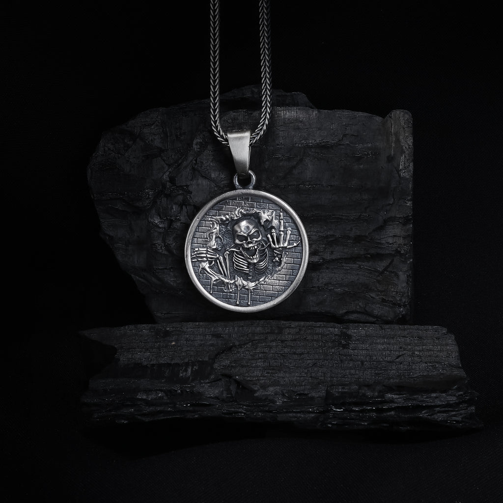 Skeleton Pendant Wall Gothic Necklace