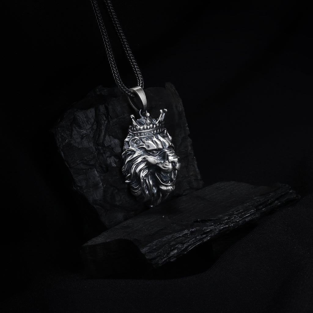 Crowned Lion Head Pendant