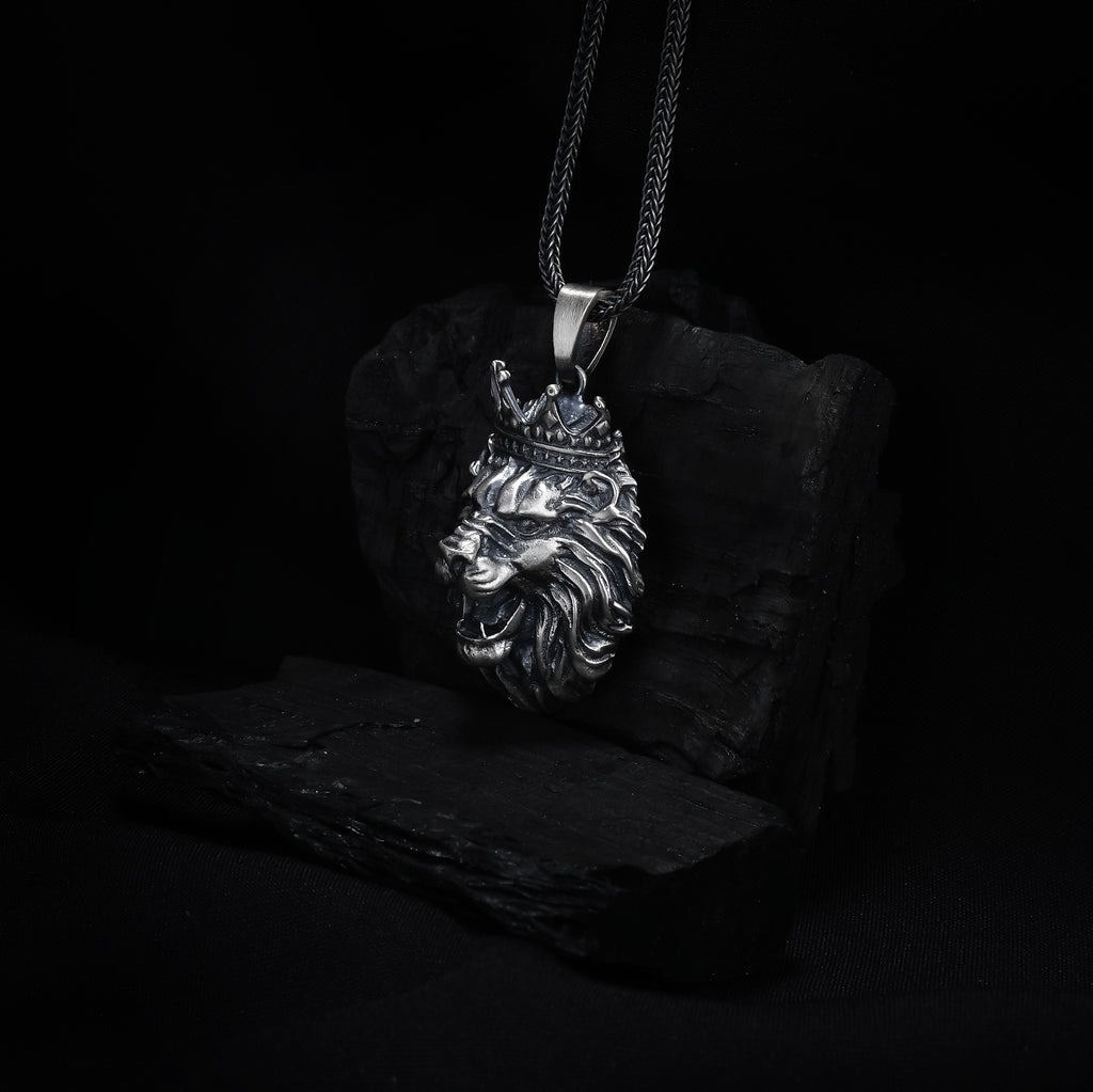 Crowned Lion Head Pendant