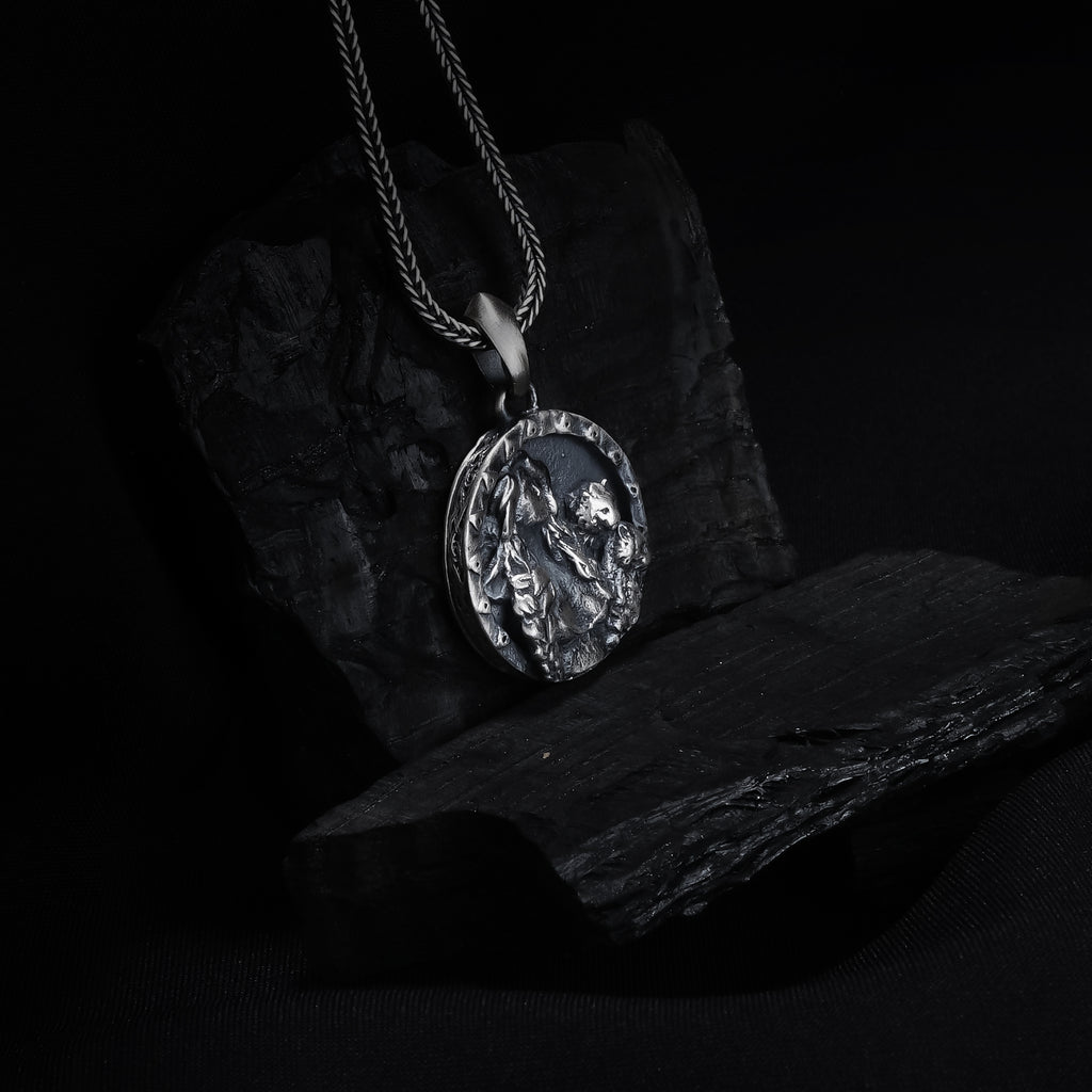 Goddess & Lions Pendant