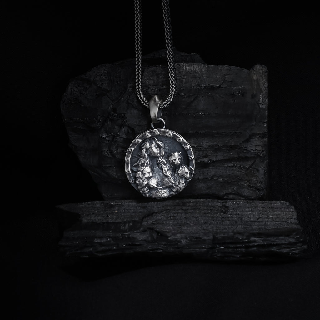 Goddess & Lions Pendant