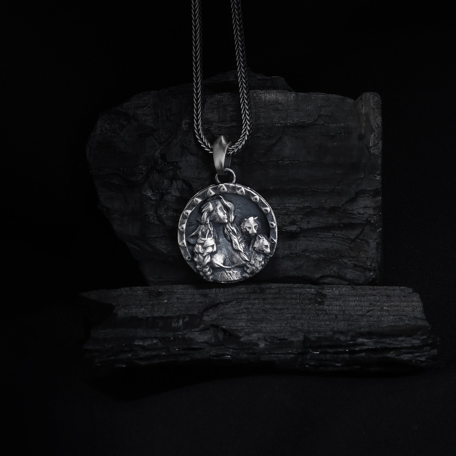 Goddess & Lions Pendant