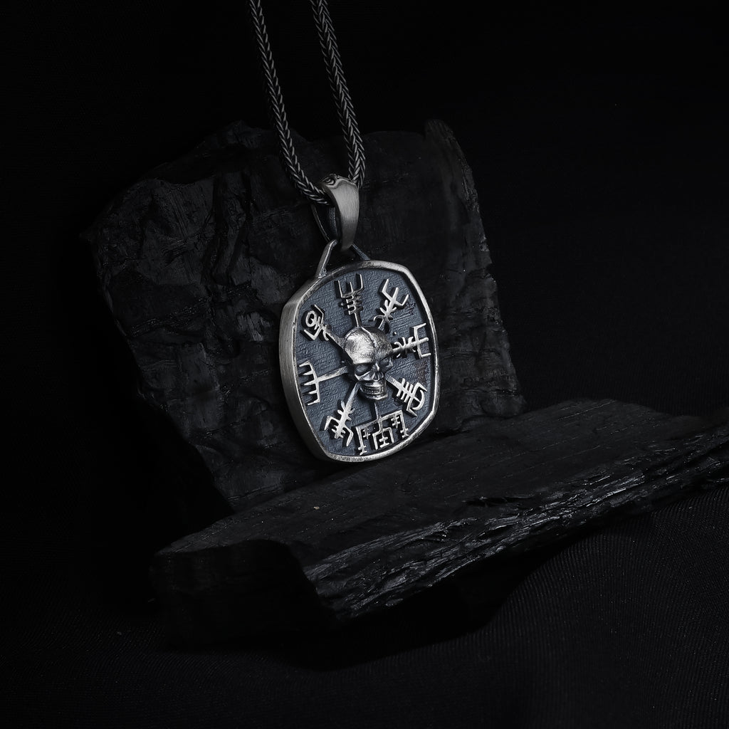Viking Skull Compass Pendant