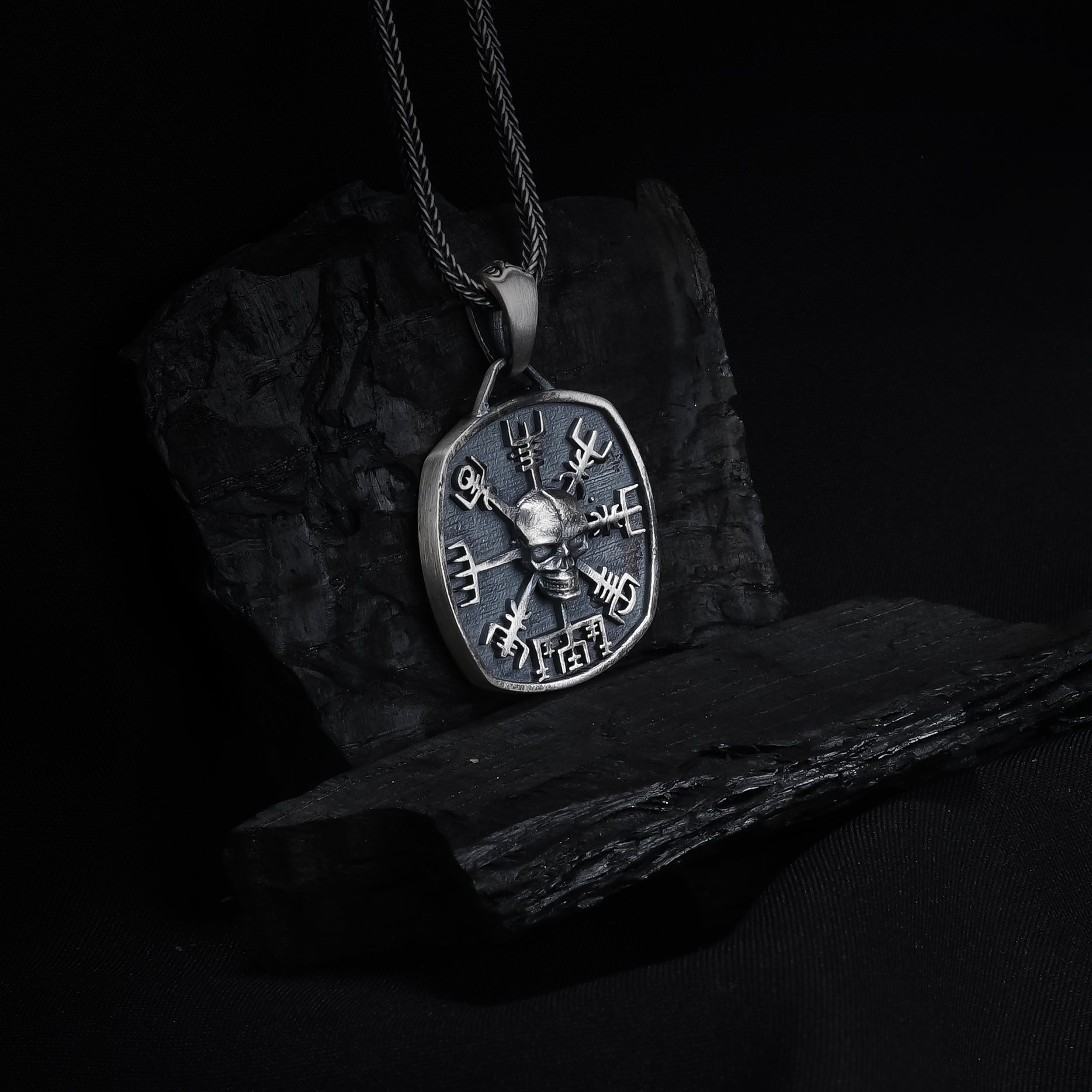 Viking Skull Compass Pendant