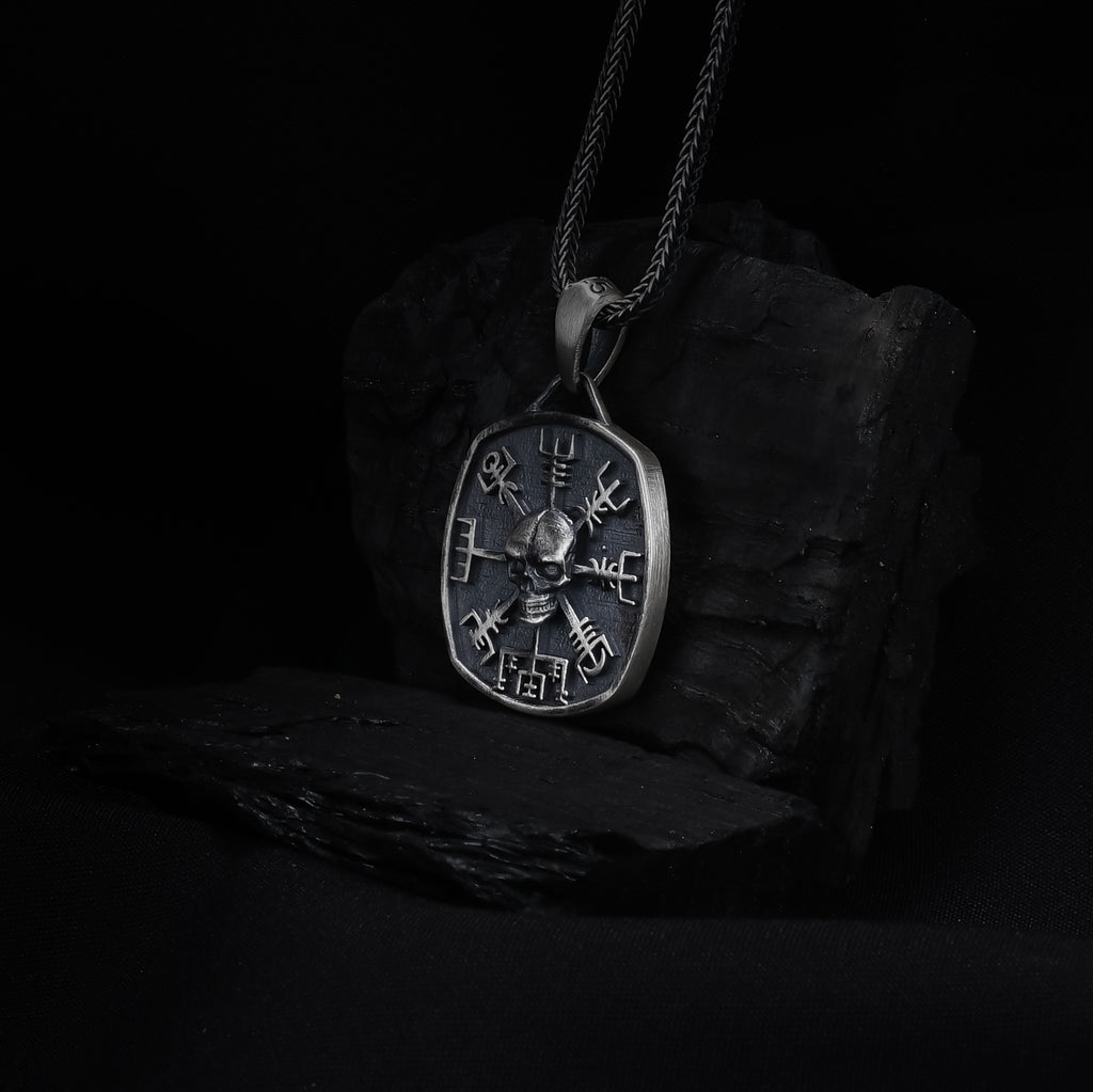 Viking Skull Compass Pendant