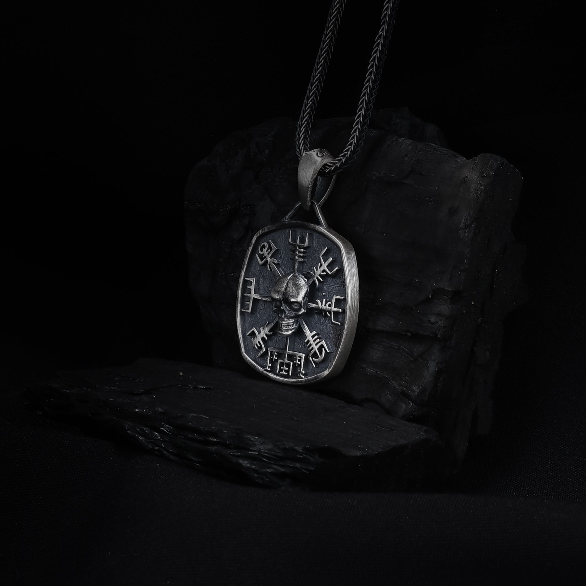 Viking Skull Compass Pendant