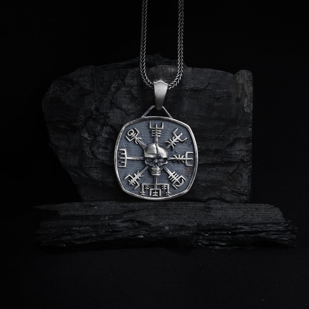 Viking Skull Compass Pendant