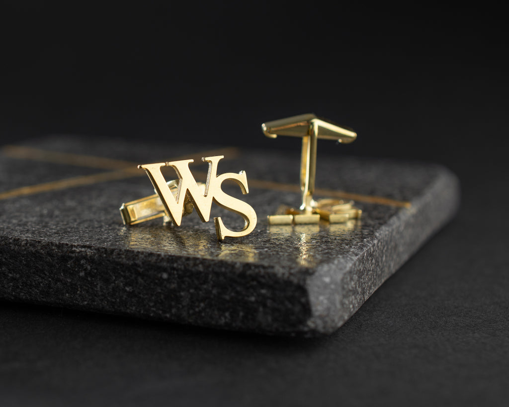 Custom Gold Initial Cufflinks