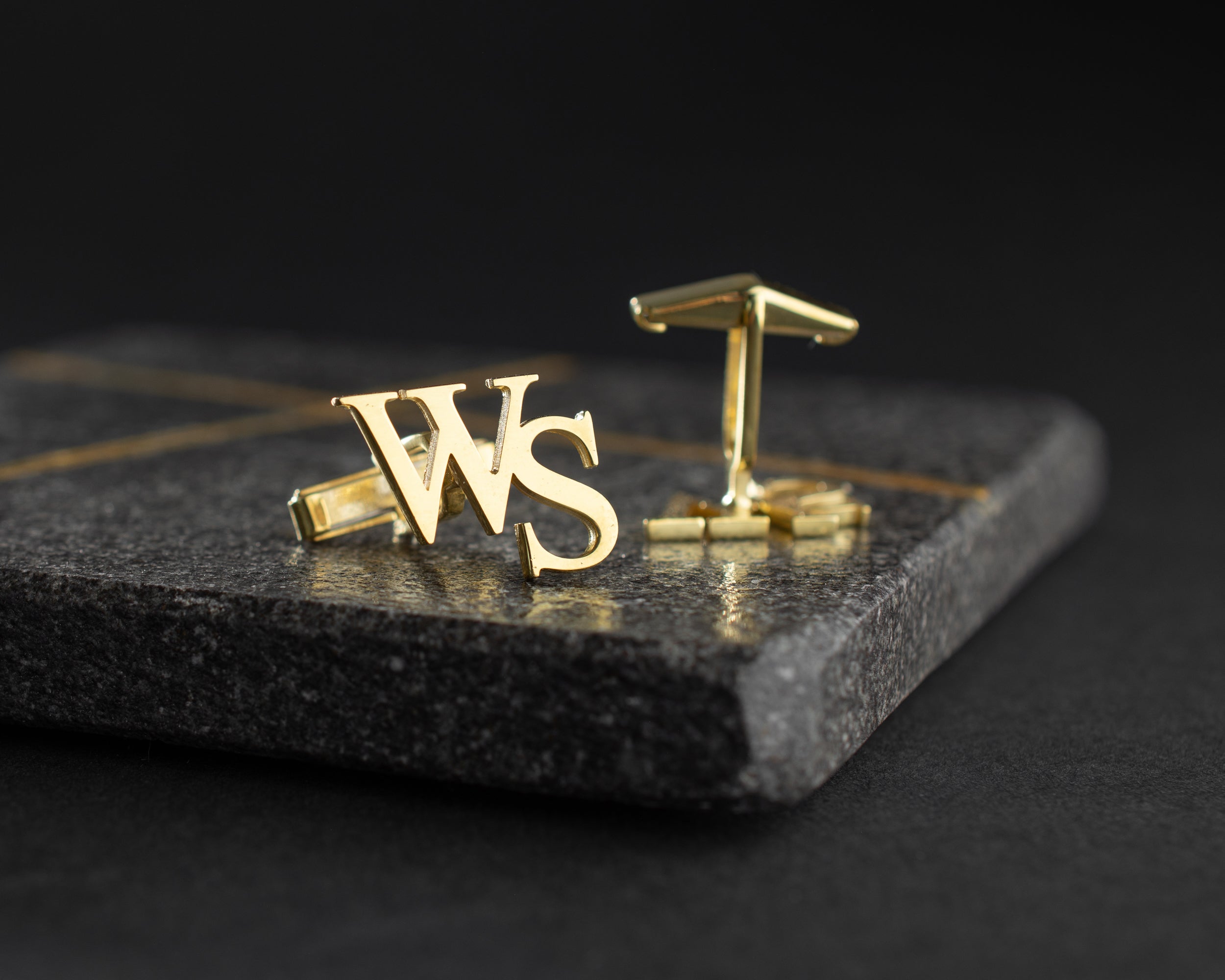 Custom Gold Initial Cufflinks
