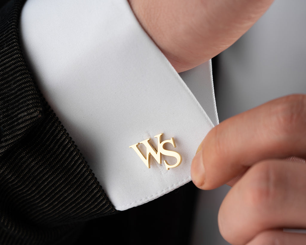 Custom Gold Initial Cufflinks