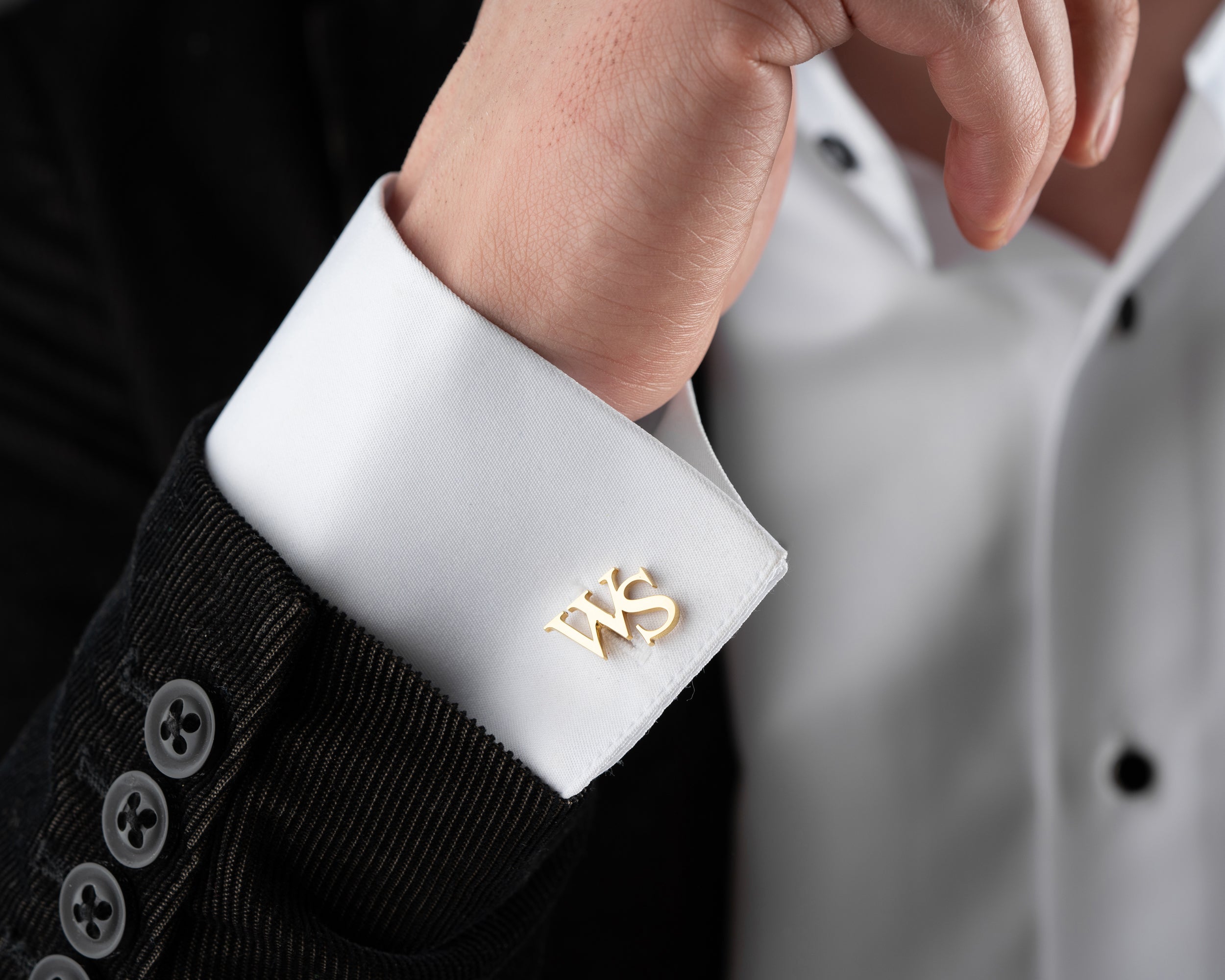 Custom Gold Initial Cufflinks