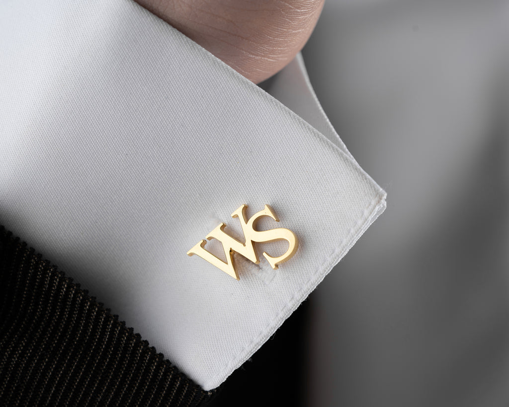 Custom Gold Initial Cufflinks