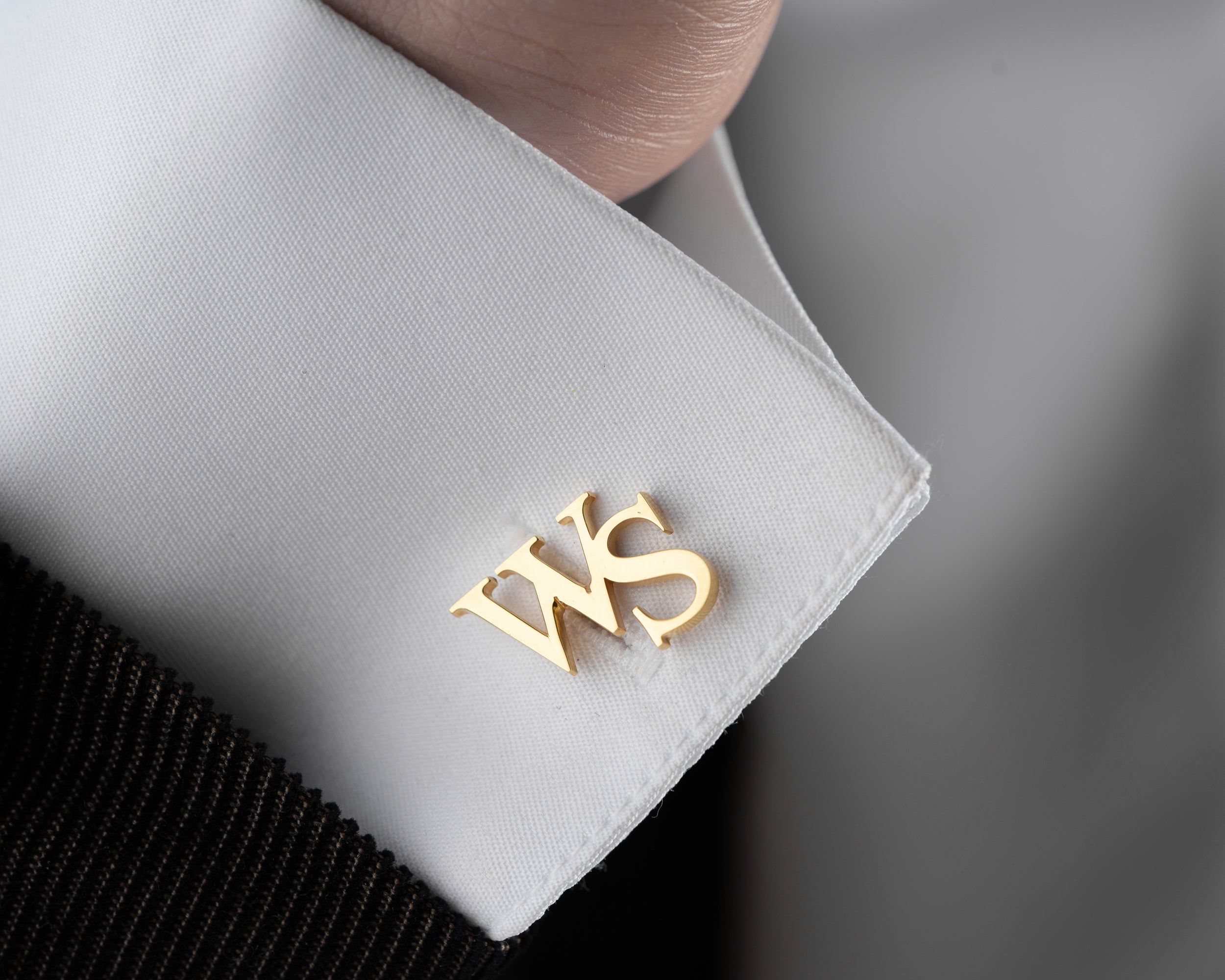 Custom Gold Initial Cufflinks