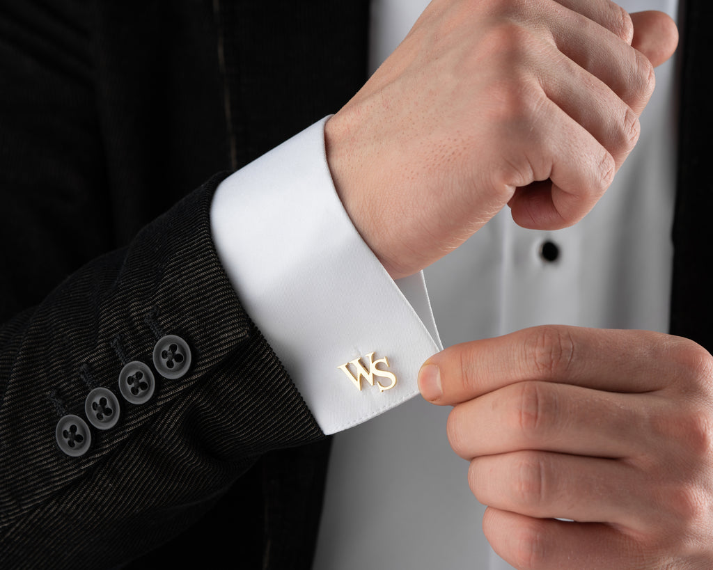 Custom Gold Initial Cufflinks