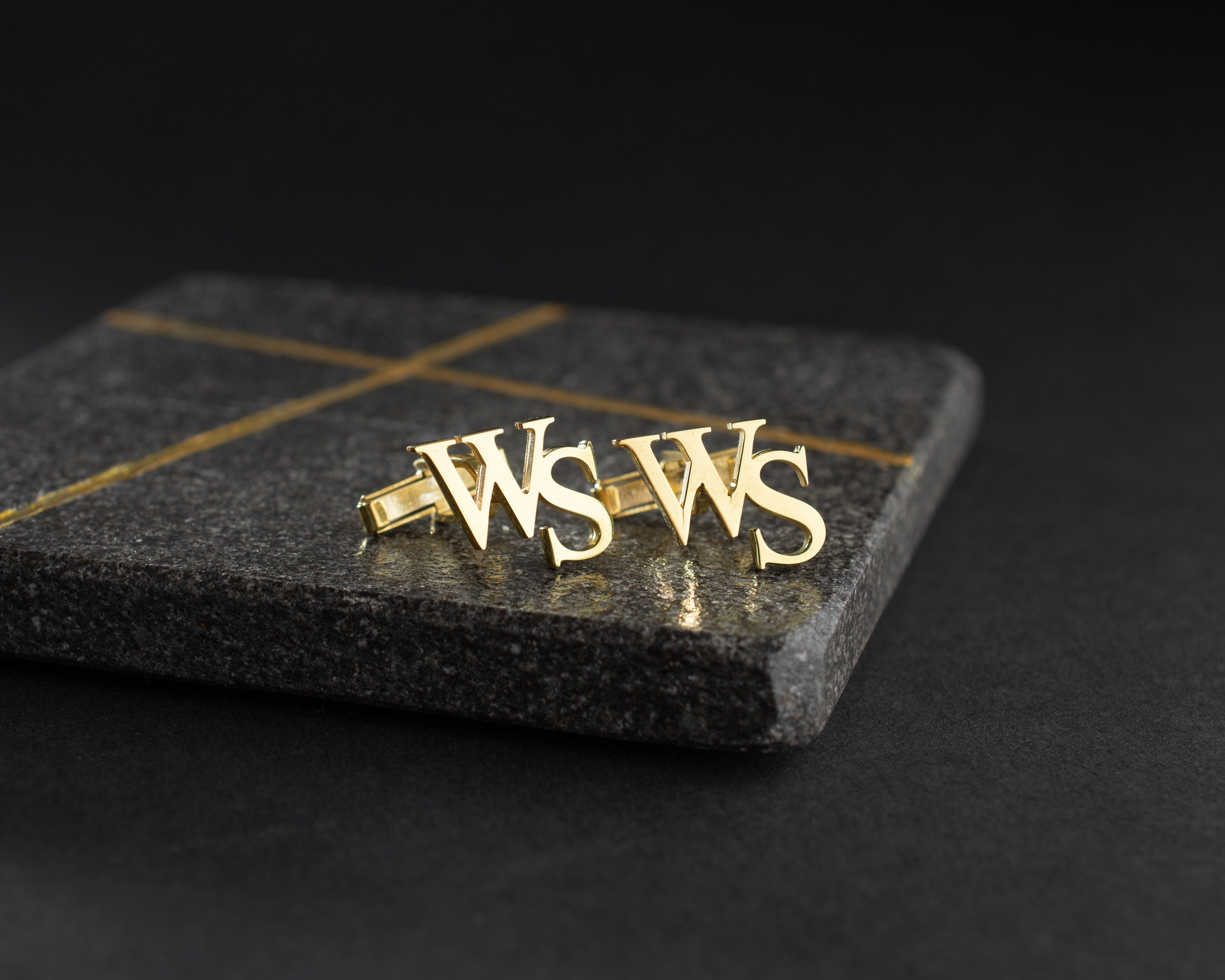Custom Gold Initial Cufflinks
