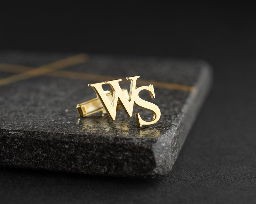 Custom Gold Initial Cufflinks
