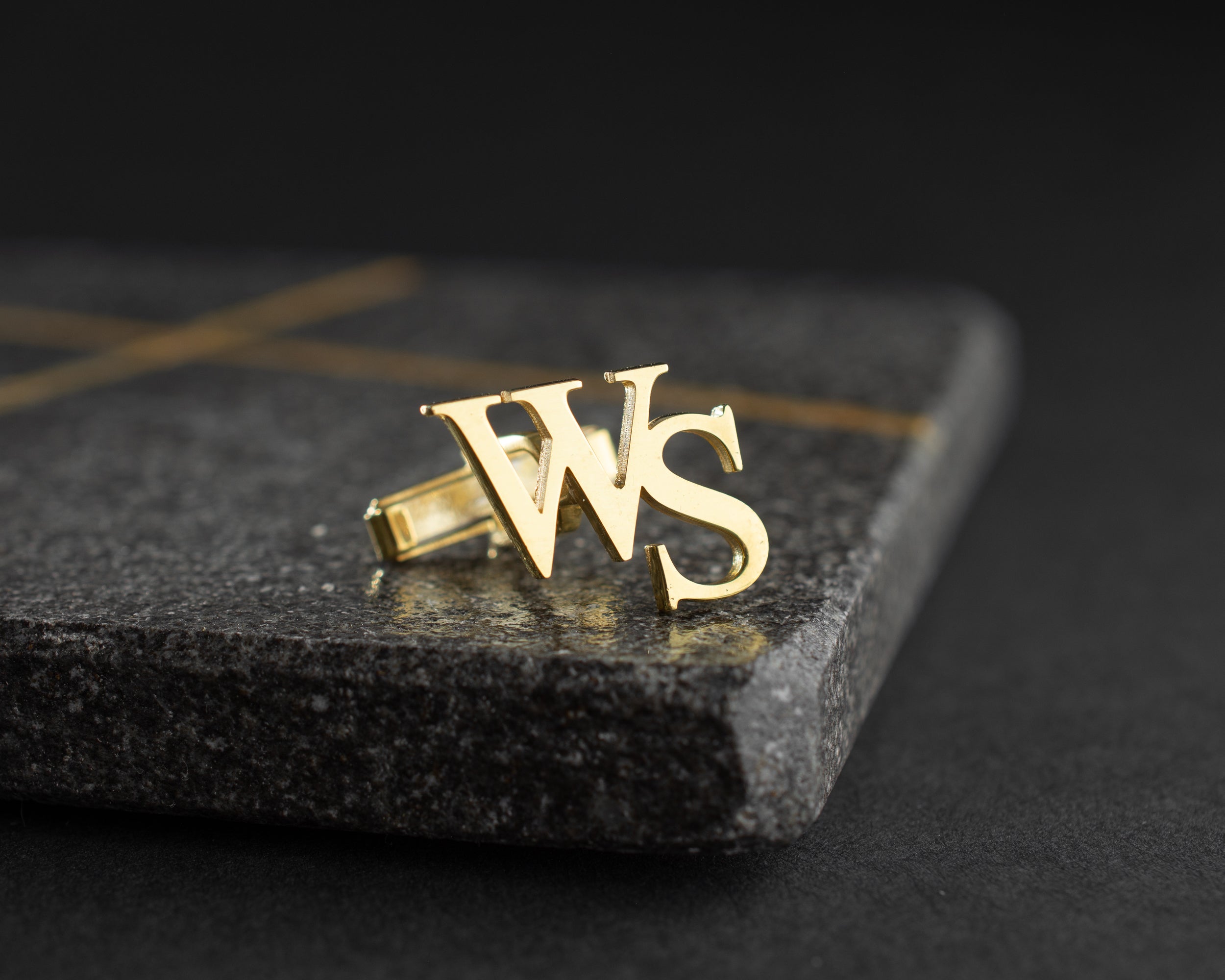 Custom Gold Initial Cufflinks