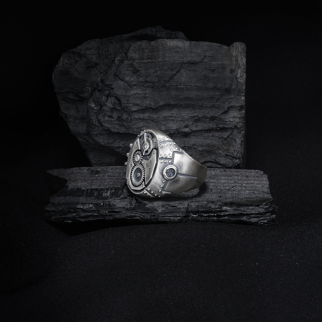 Gear Wheel Silver Ring