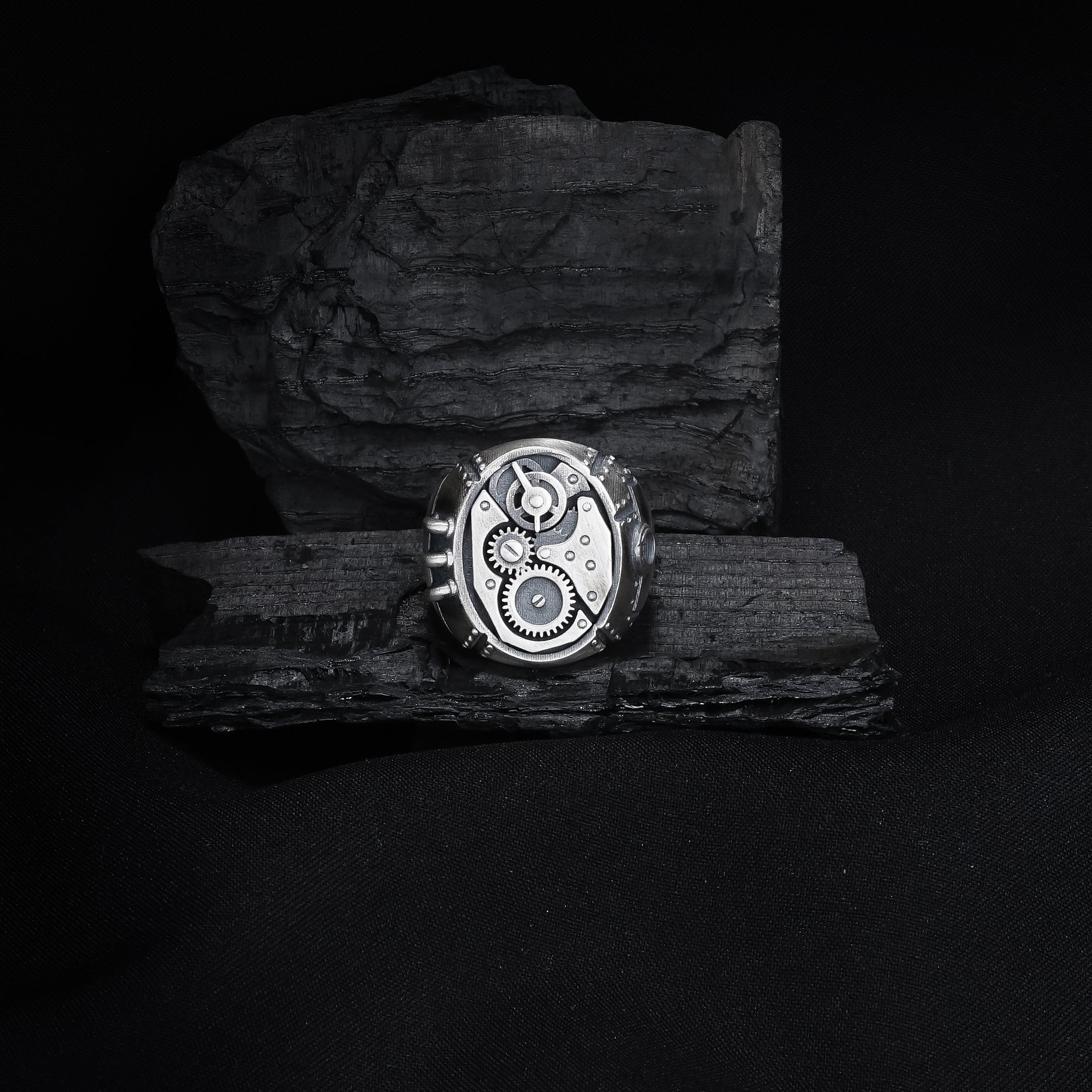 Gear Wheel Silver Ring