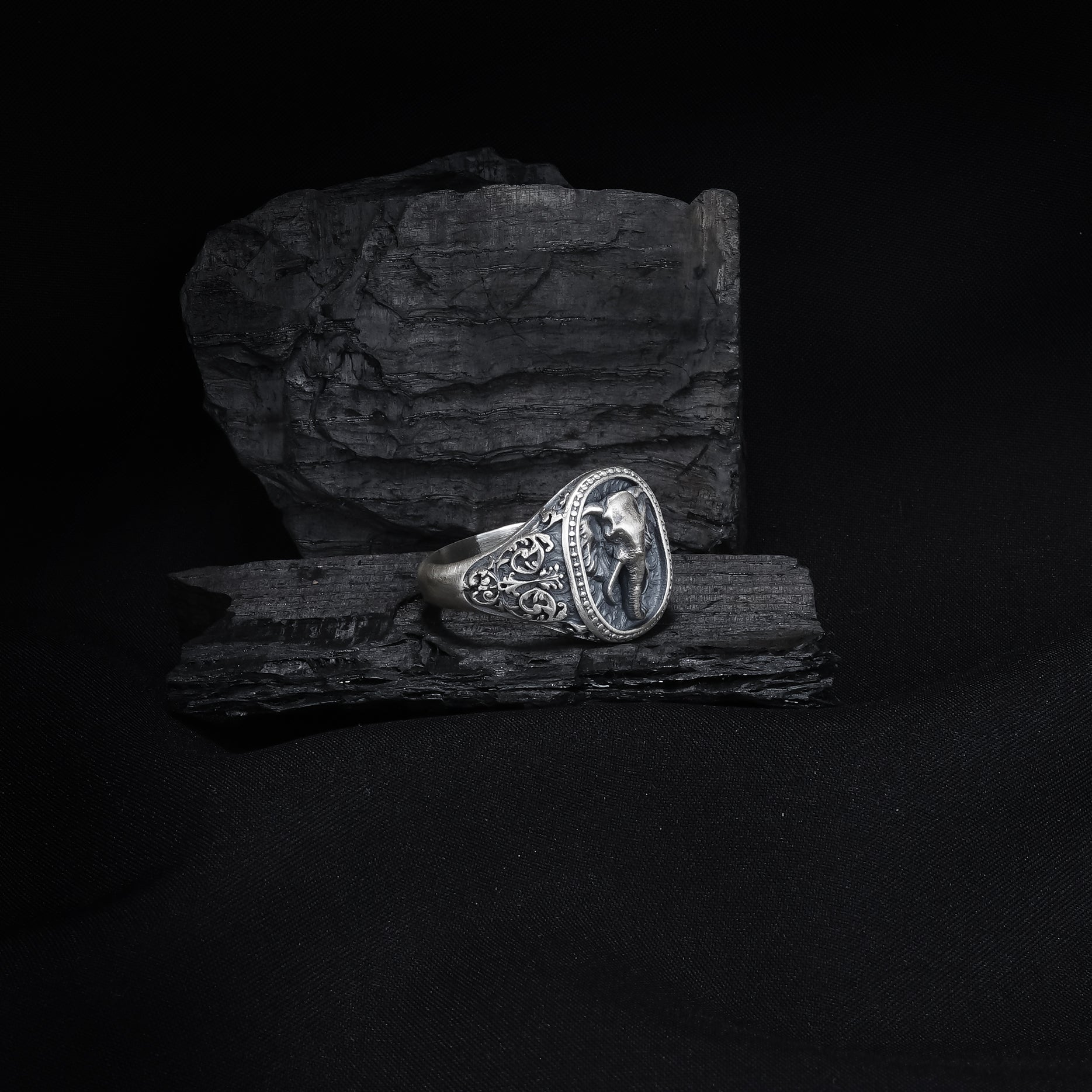Elephant Head Signet Ring