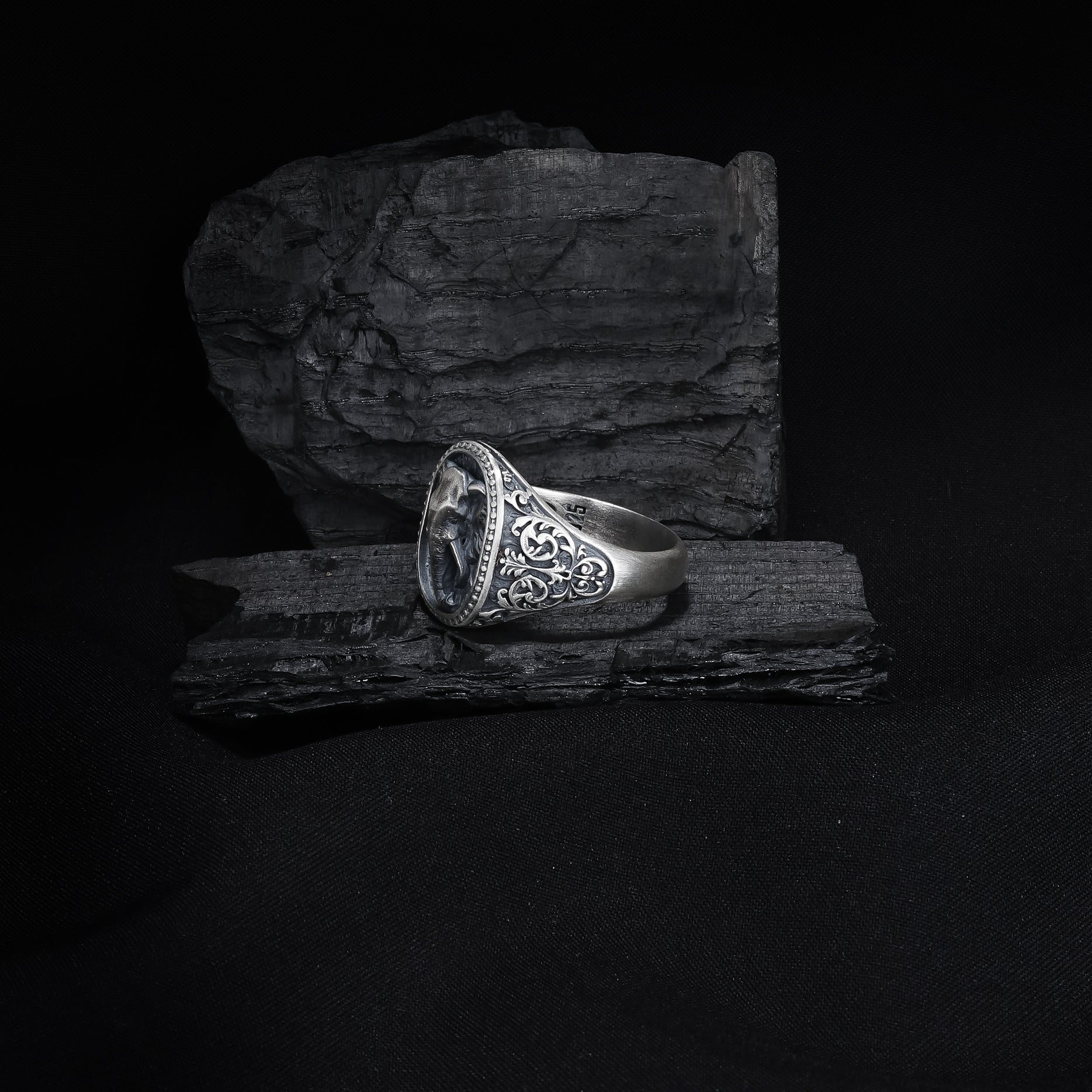 Elephant Head Signet Ring