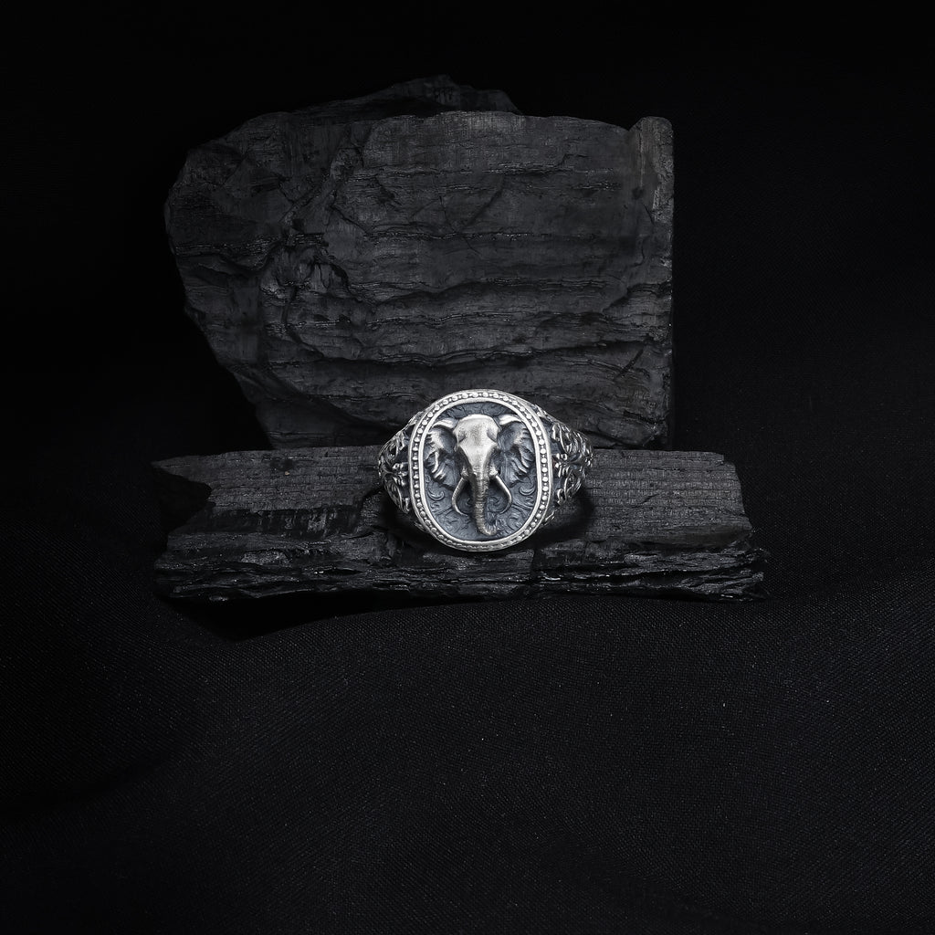 Elephant Head Signet Ring