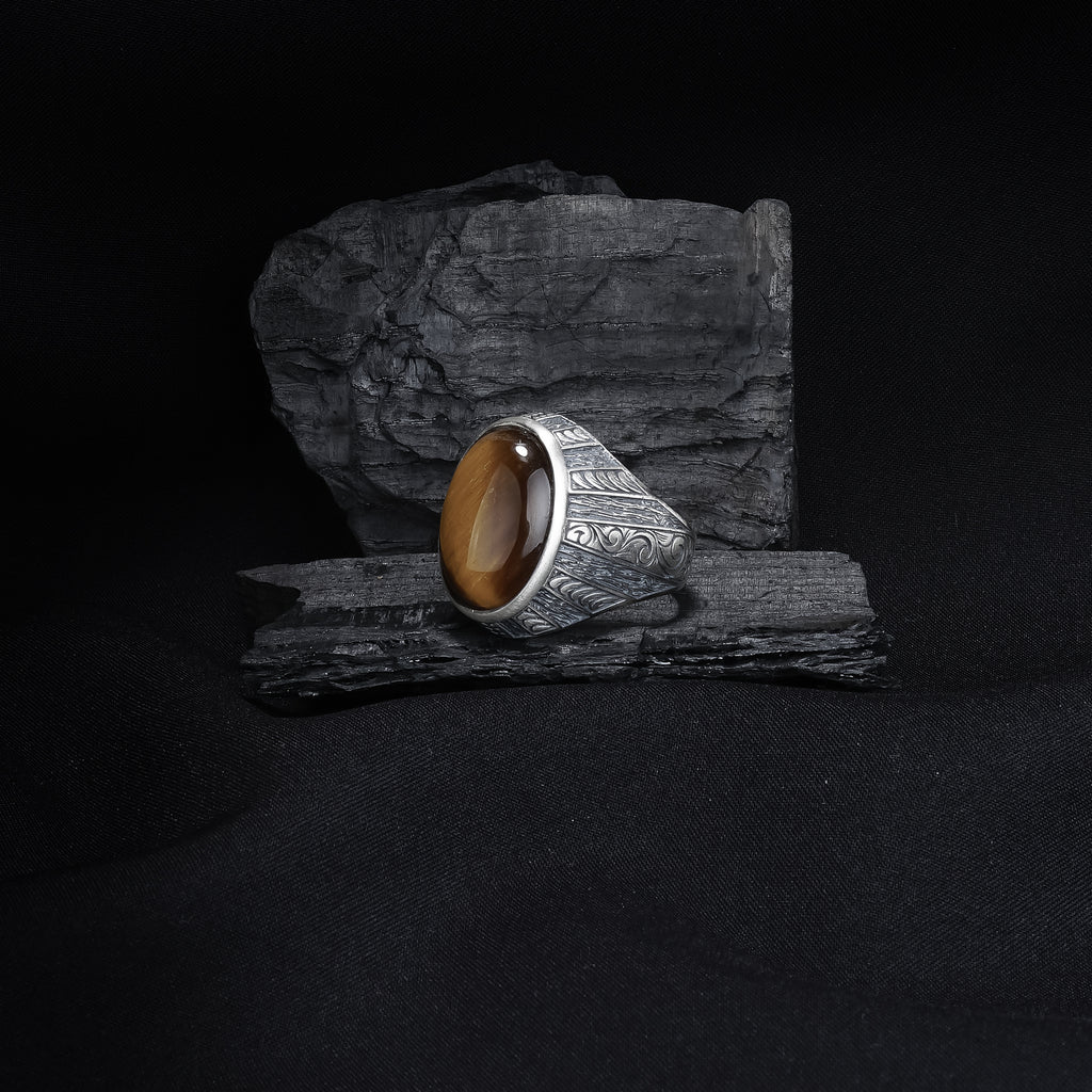 Tiger’s Eye Sterling Silver Men’s Ring