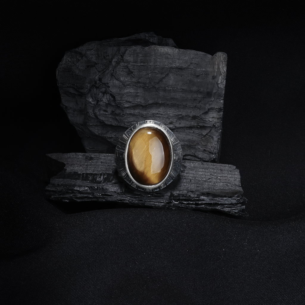Tiger’s Eye Sterling Silver Men’s Ring