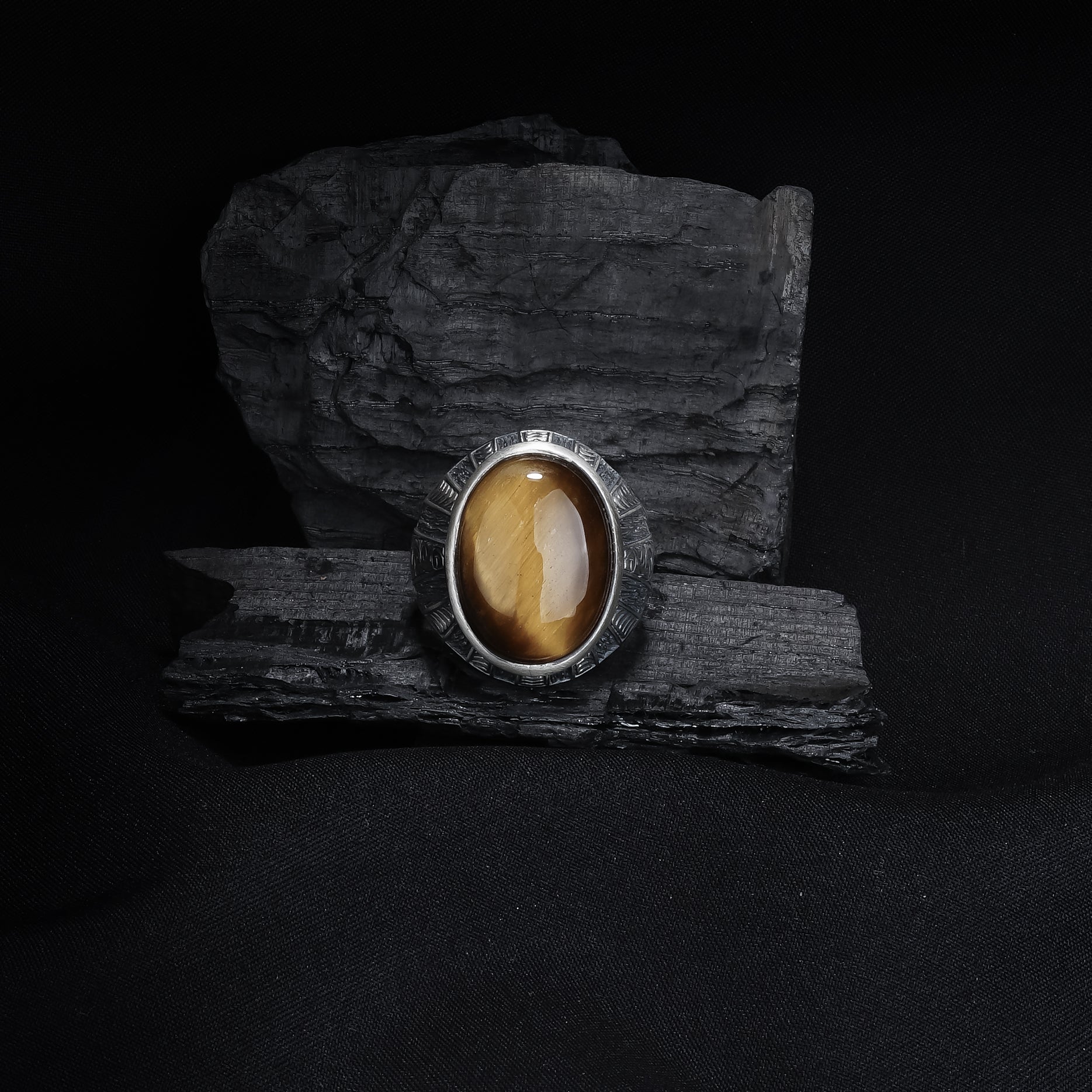Tiger’s Eye Sterling Silver Men’s Ring