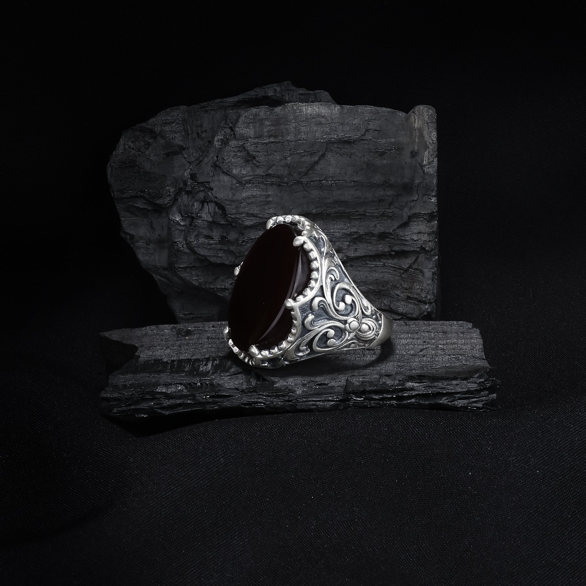 Tree Of Life Onyx Ring