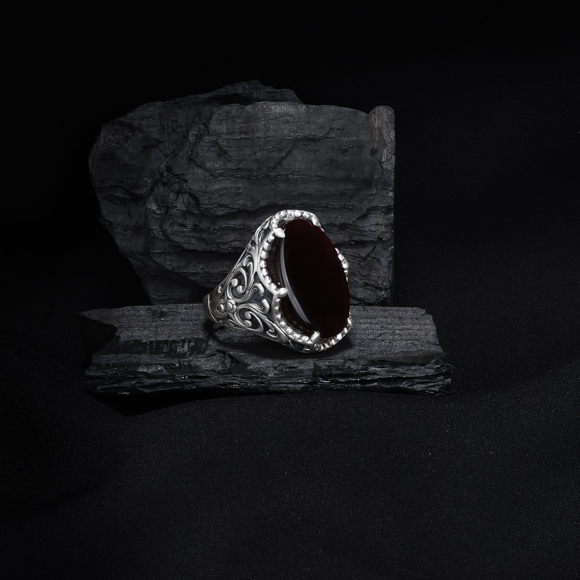Tree Of Life Onyx Ring