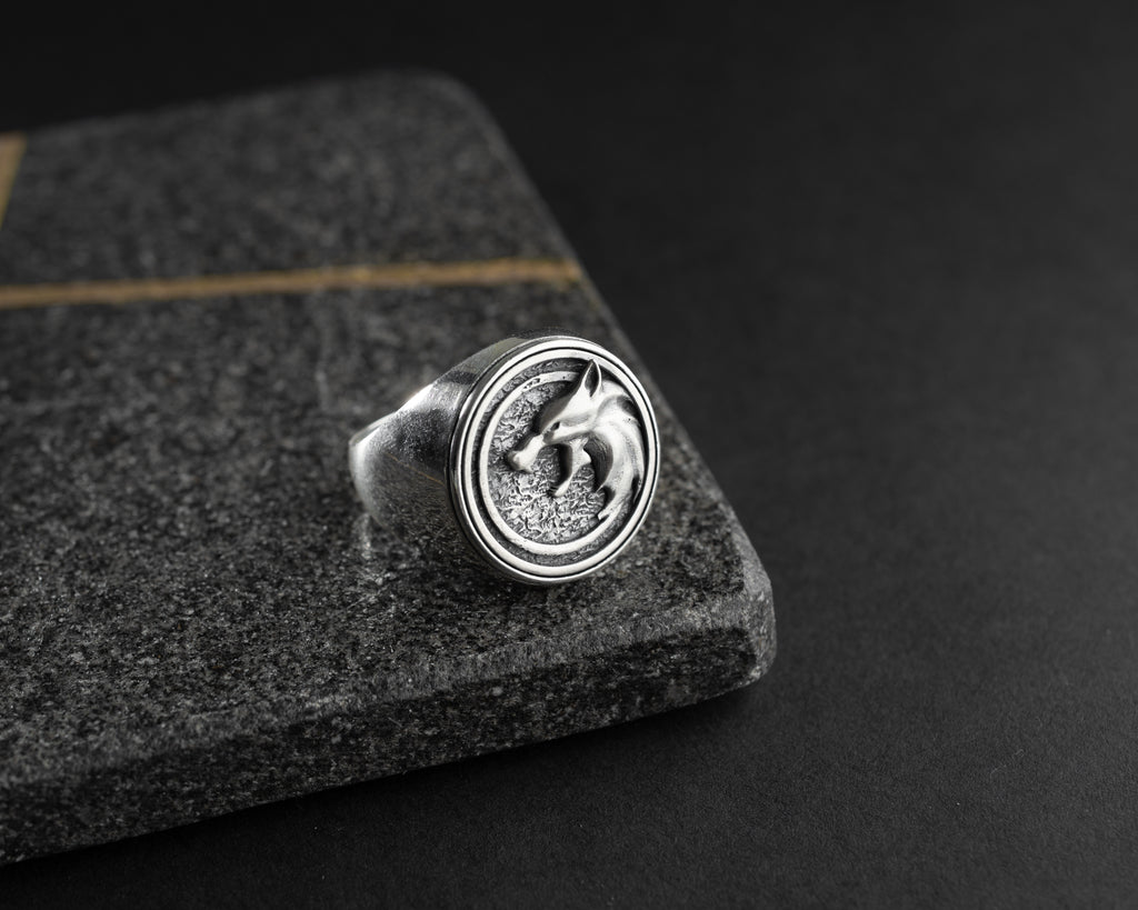 Wolf Head Signet Ring