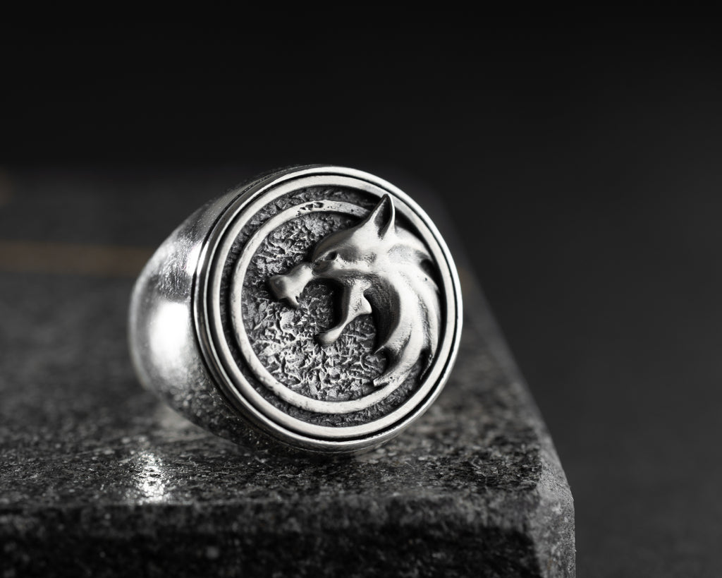 Wolf Head Signet Ring