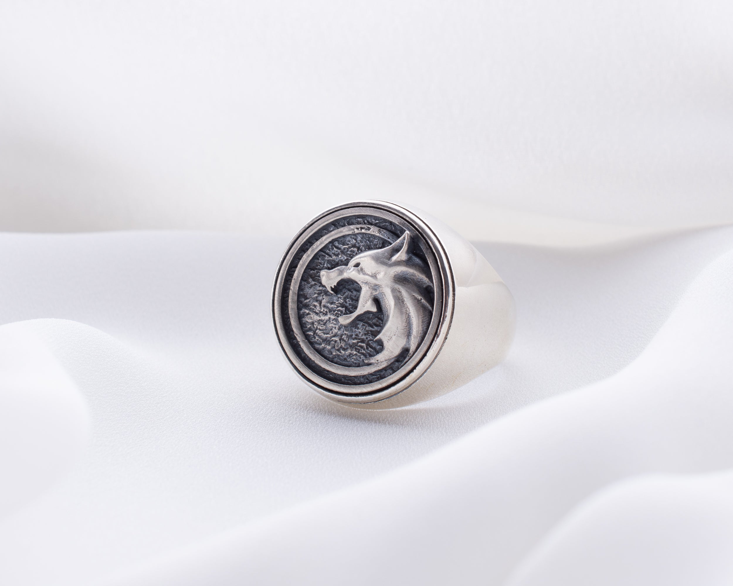 Wolf Head Signet Ring
