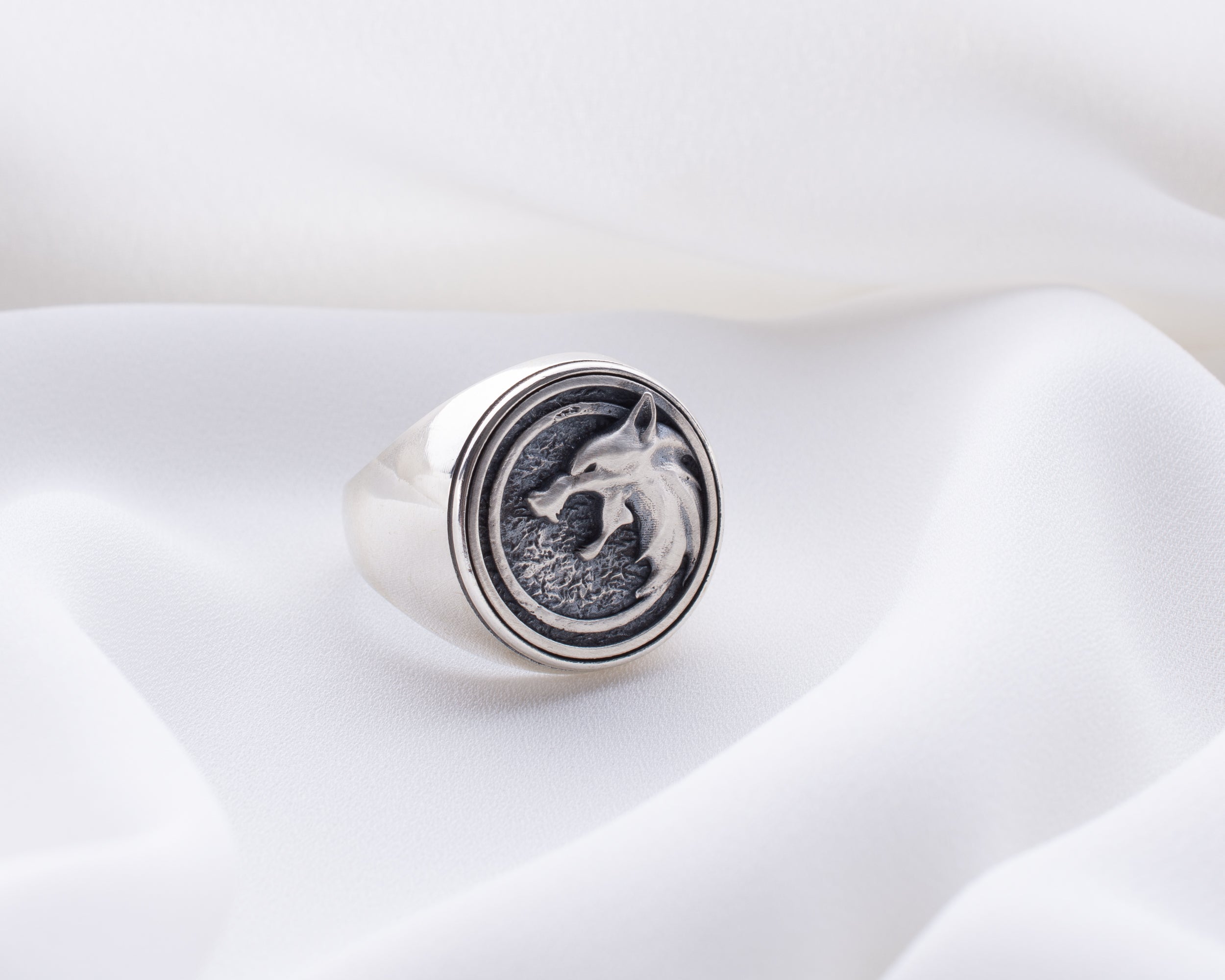 Wolf Head Signet Ring