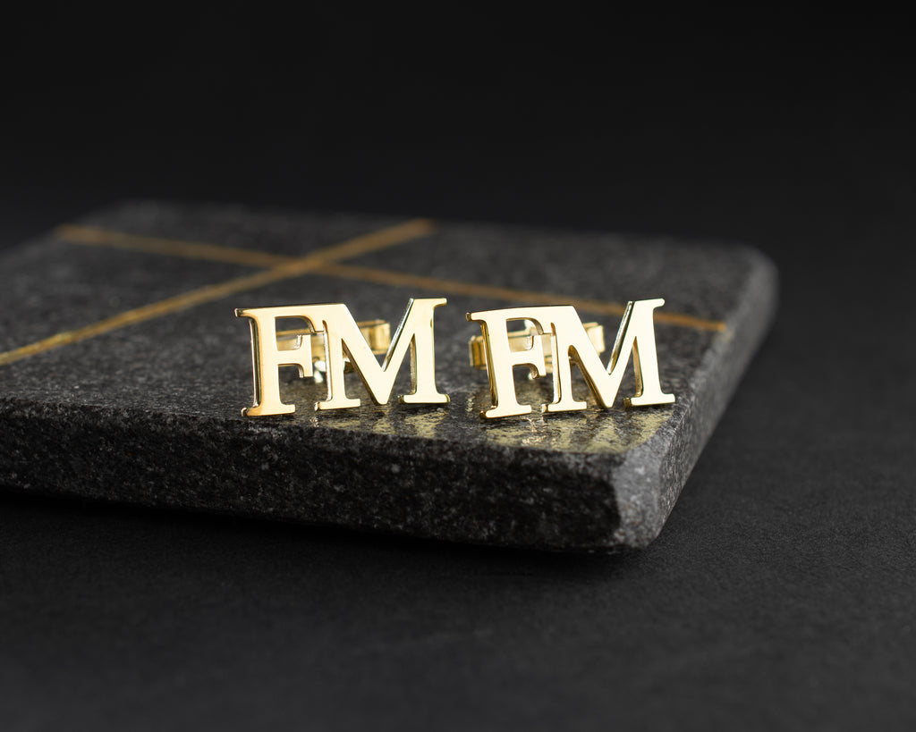 Custom Gold Initial Cufflinks