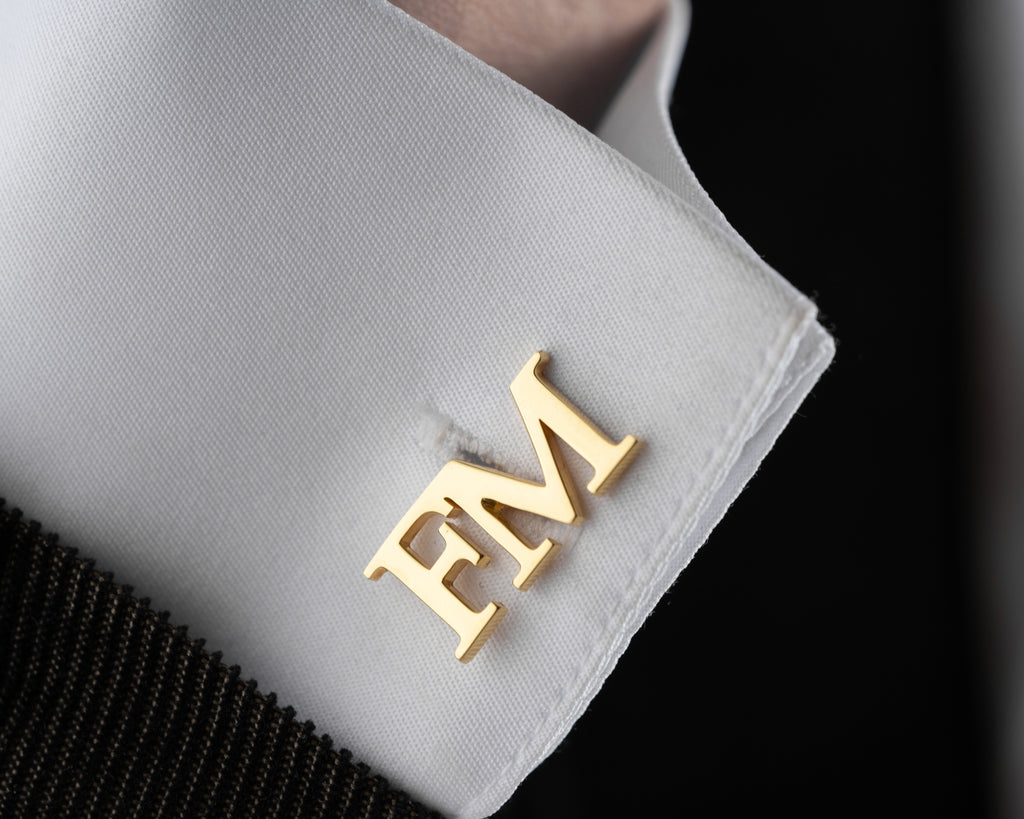 Custom Gold Initial Cufflinks