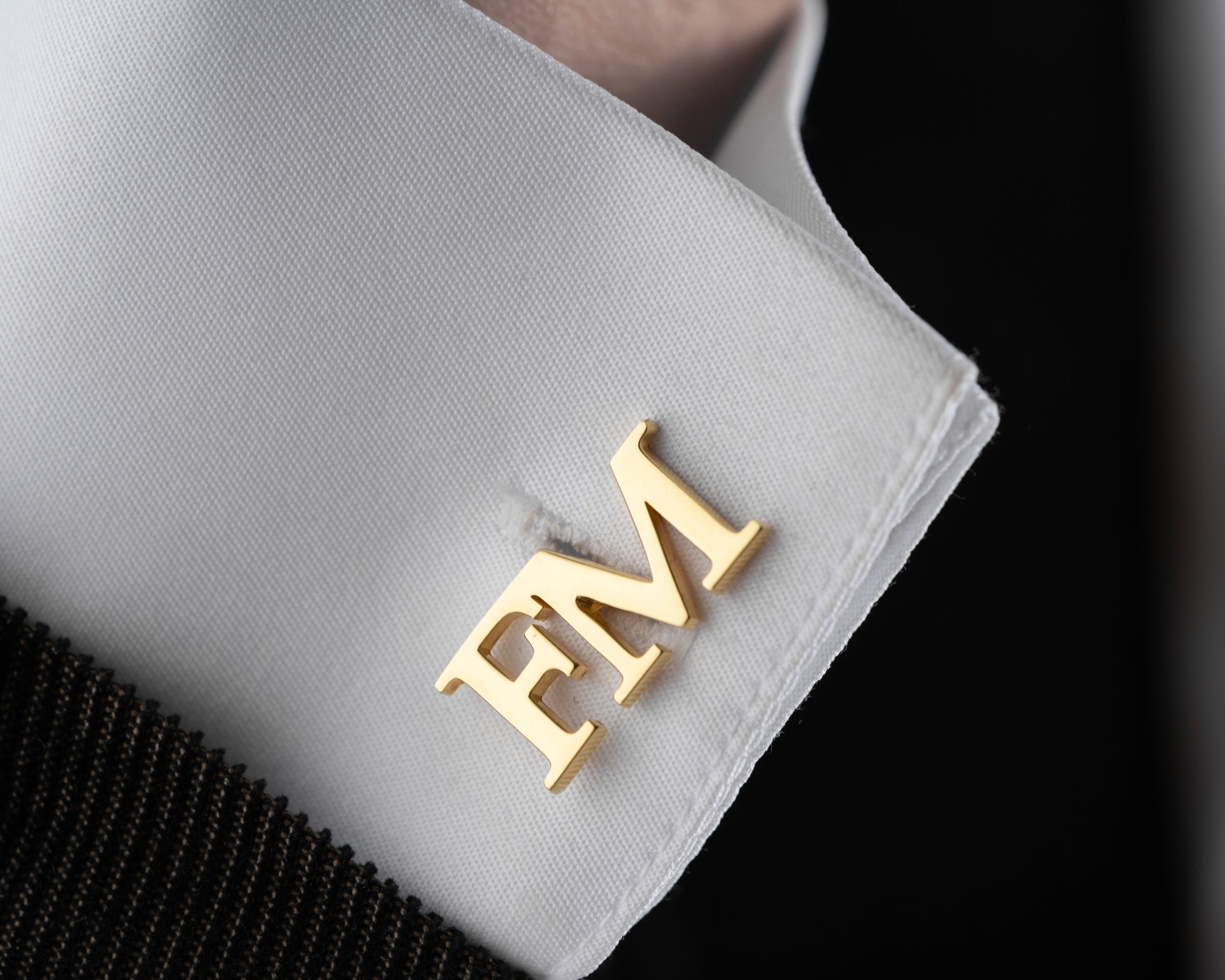 Custom Gold Initial Cufflinks