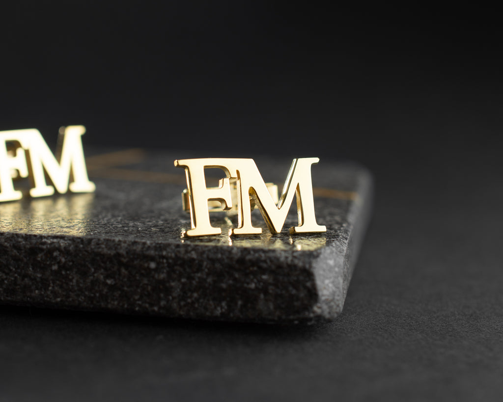 Custom Gold Initial Cufflinks