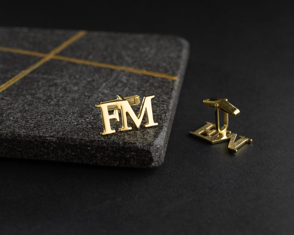 Custom Gold Initial Cufflinks