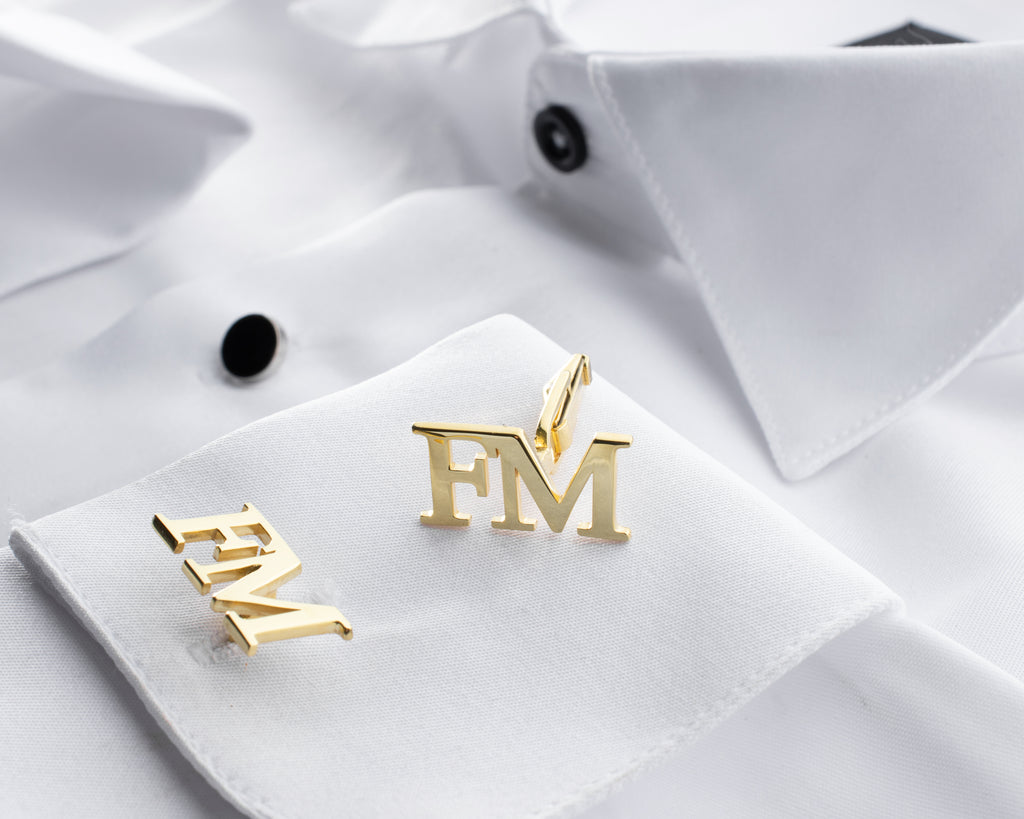 Custom Gold Initial Cufflinks