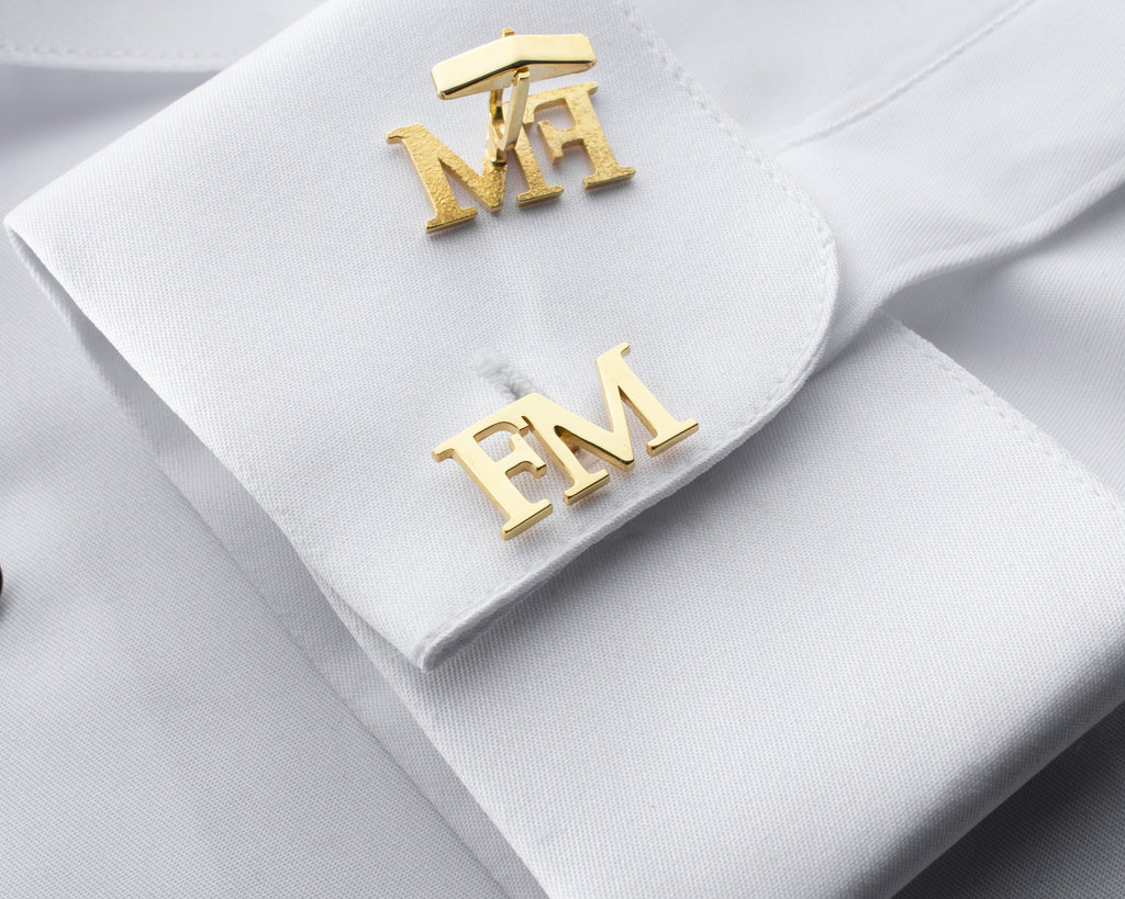 Custom Gold Initial Cufflinks