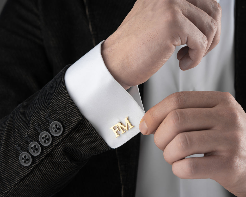 Custom Gold Initial Cufflinks