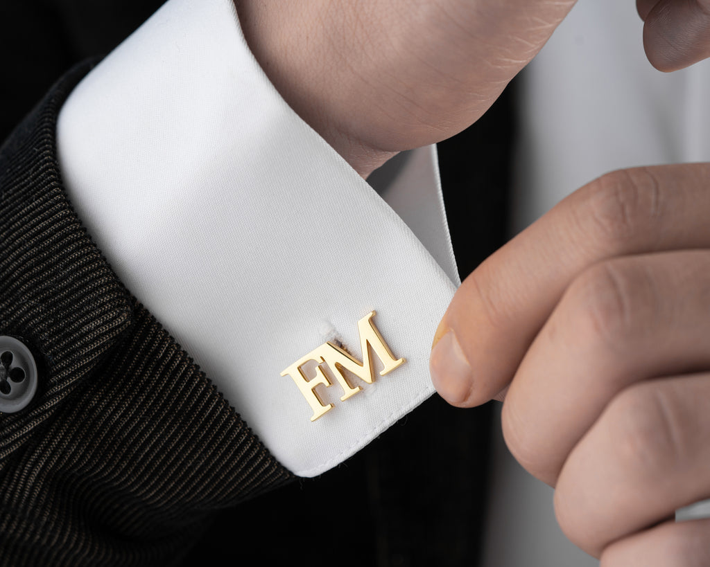 Custom Gold Initial Cufflinks