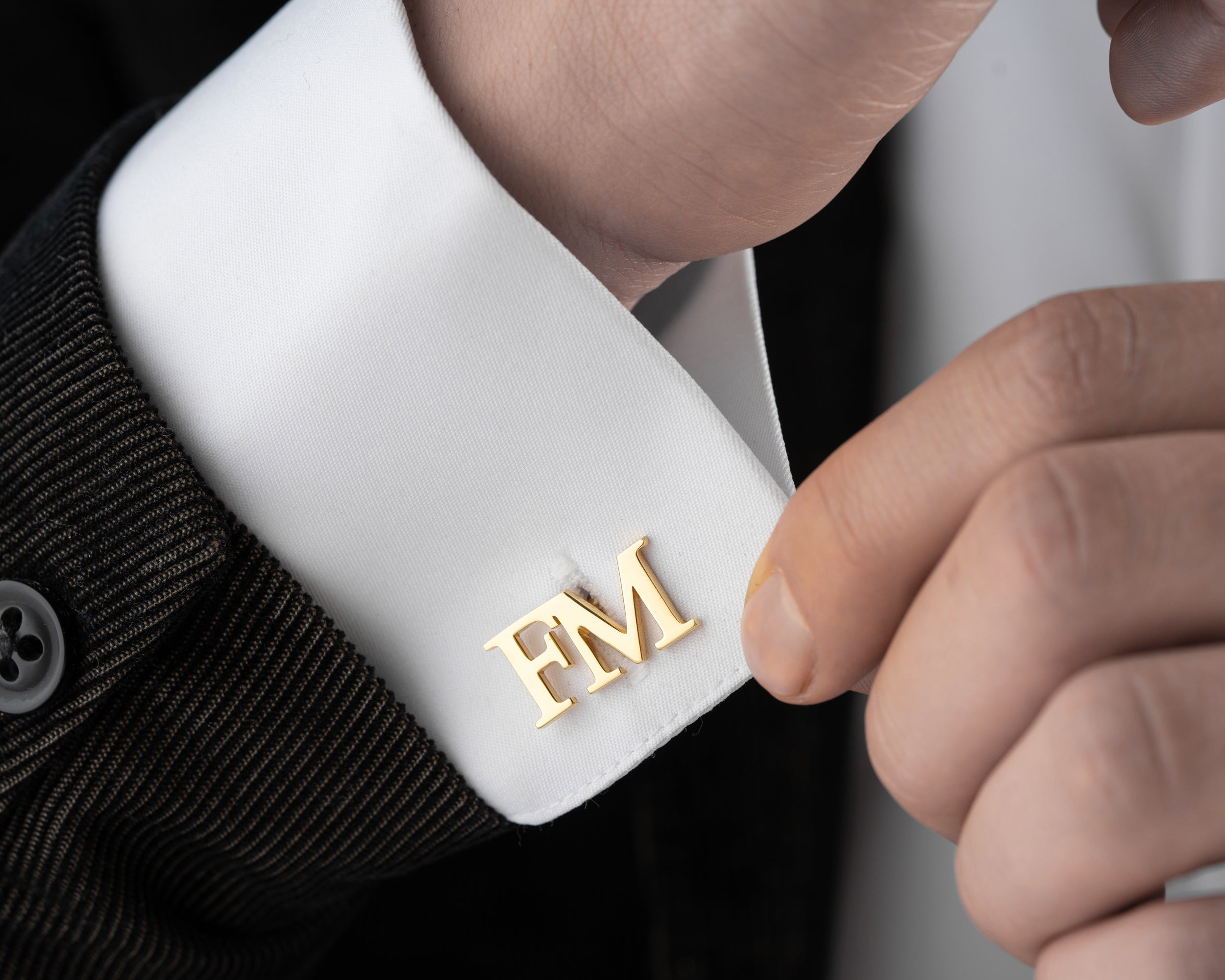 Custom Gold Initial Cufflinks