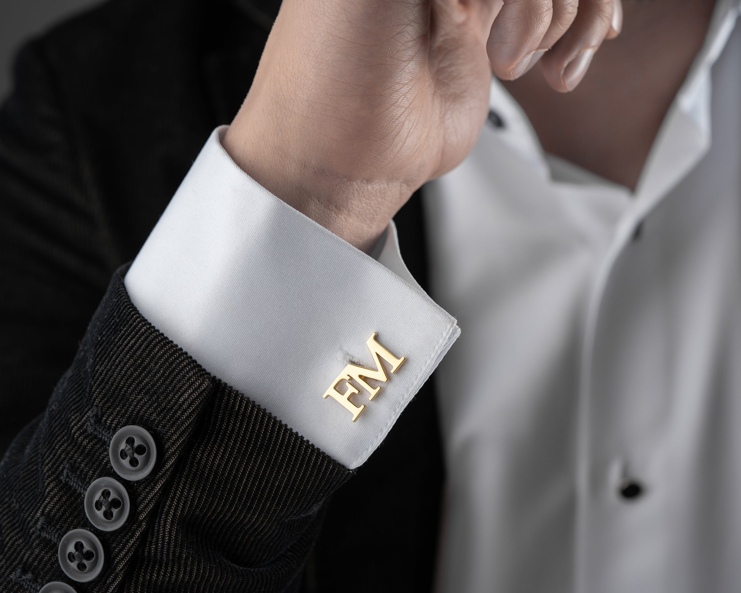Custom Gold Initial Cufflinks