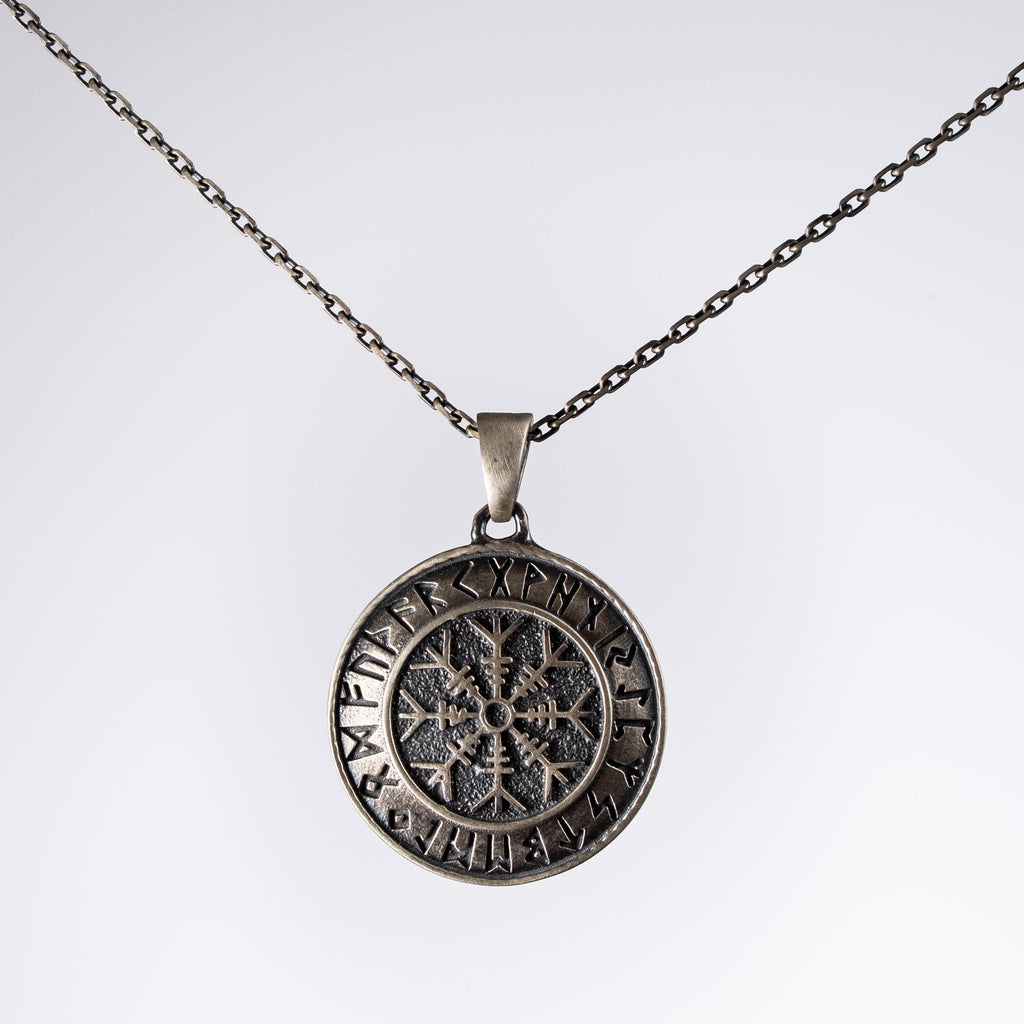 Viking Vegvisir 925 Sterling Silver Necklace