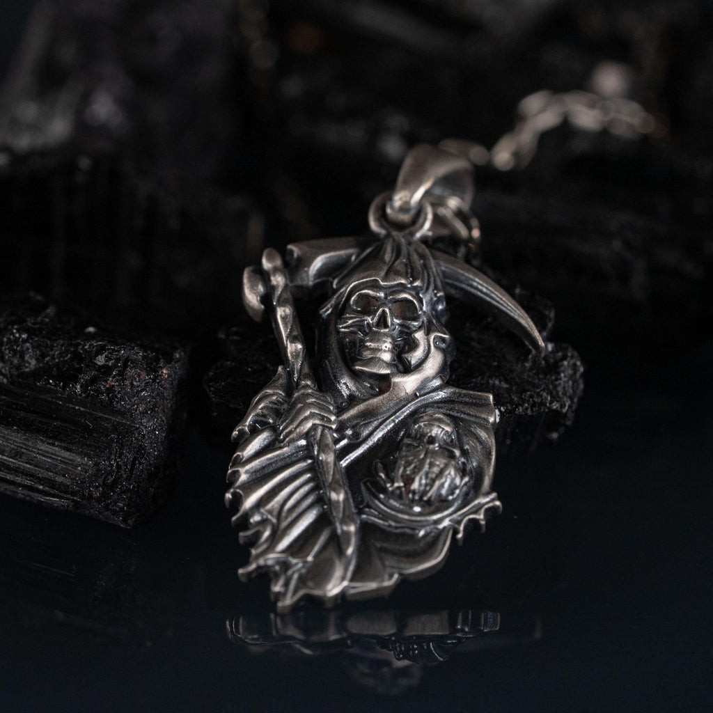 Grim Reaper & Skull 925 Sterling Silver Jewelry Set